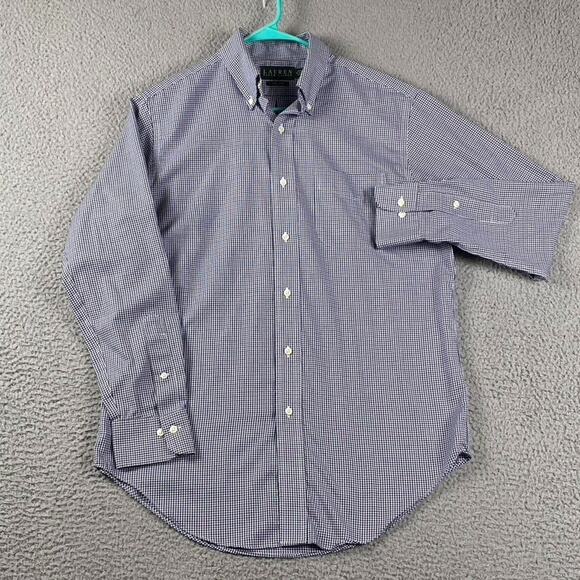 Lauren Ralph Lauren Button Down Shirt Men's 15 32/33 Medium Houndstooth - Picture 4 of 5